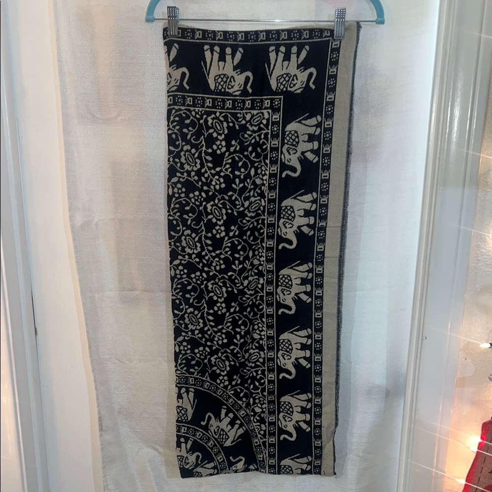 Dark Navy Elephant Print Infinity Scarf